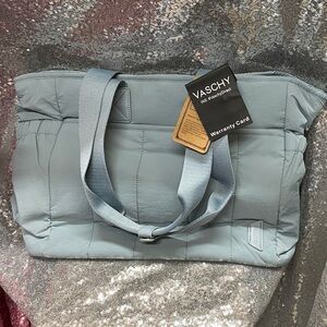 Vaschy Quilted Blue Tote Bag